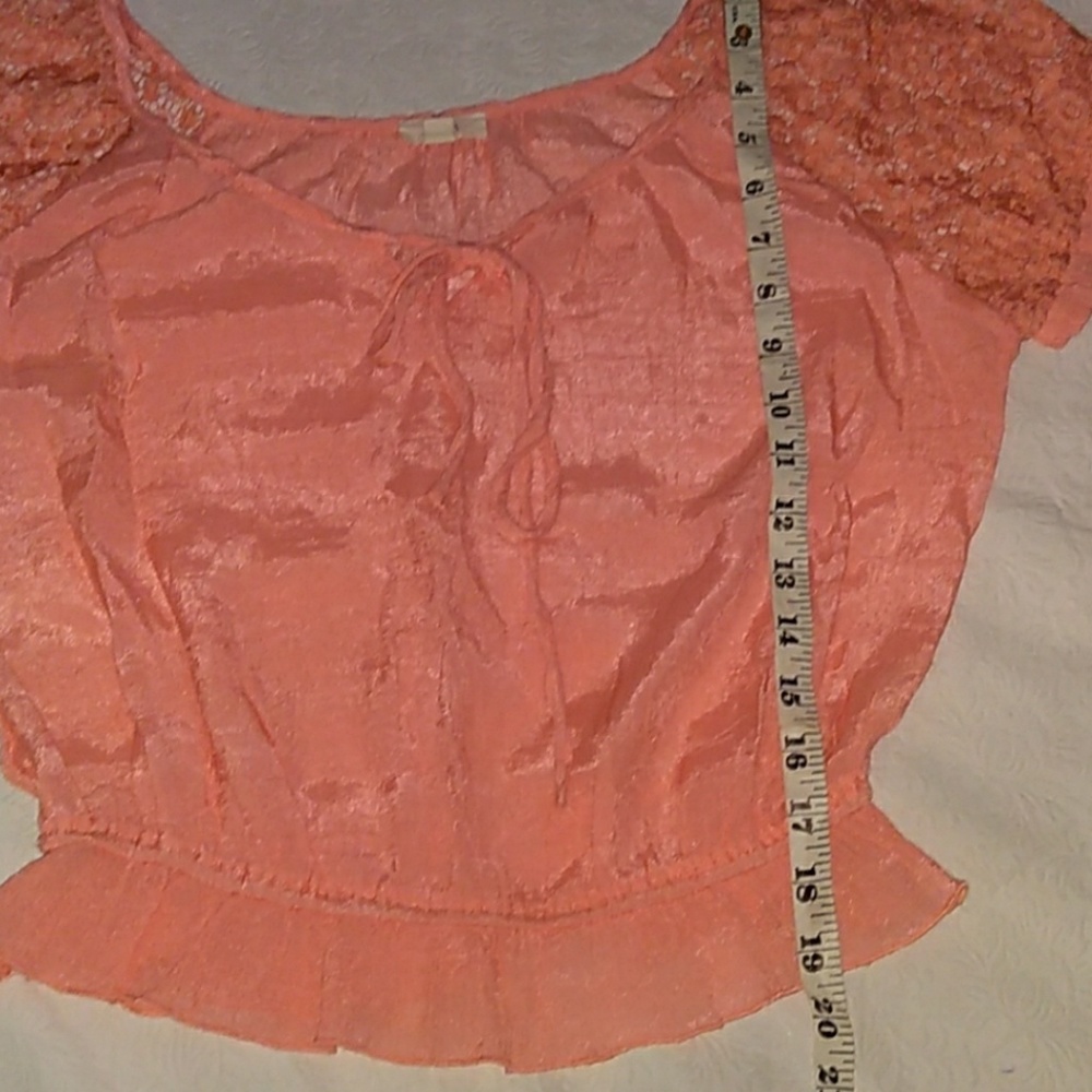NWOT Anthologie E Hanger Peachy Pinkish Coral Summer Top - Picture 5 of 8